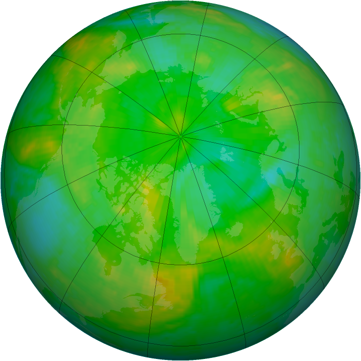 Arctic ozone map for 12 July 2002
